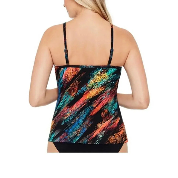 Magicsuit Viper Printed Chloe Tiered Tankini Top Sz 10 New - Picture 3 of 4